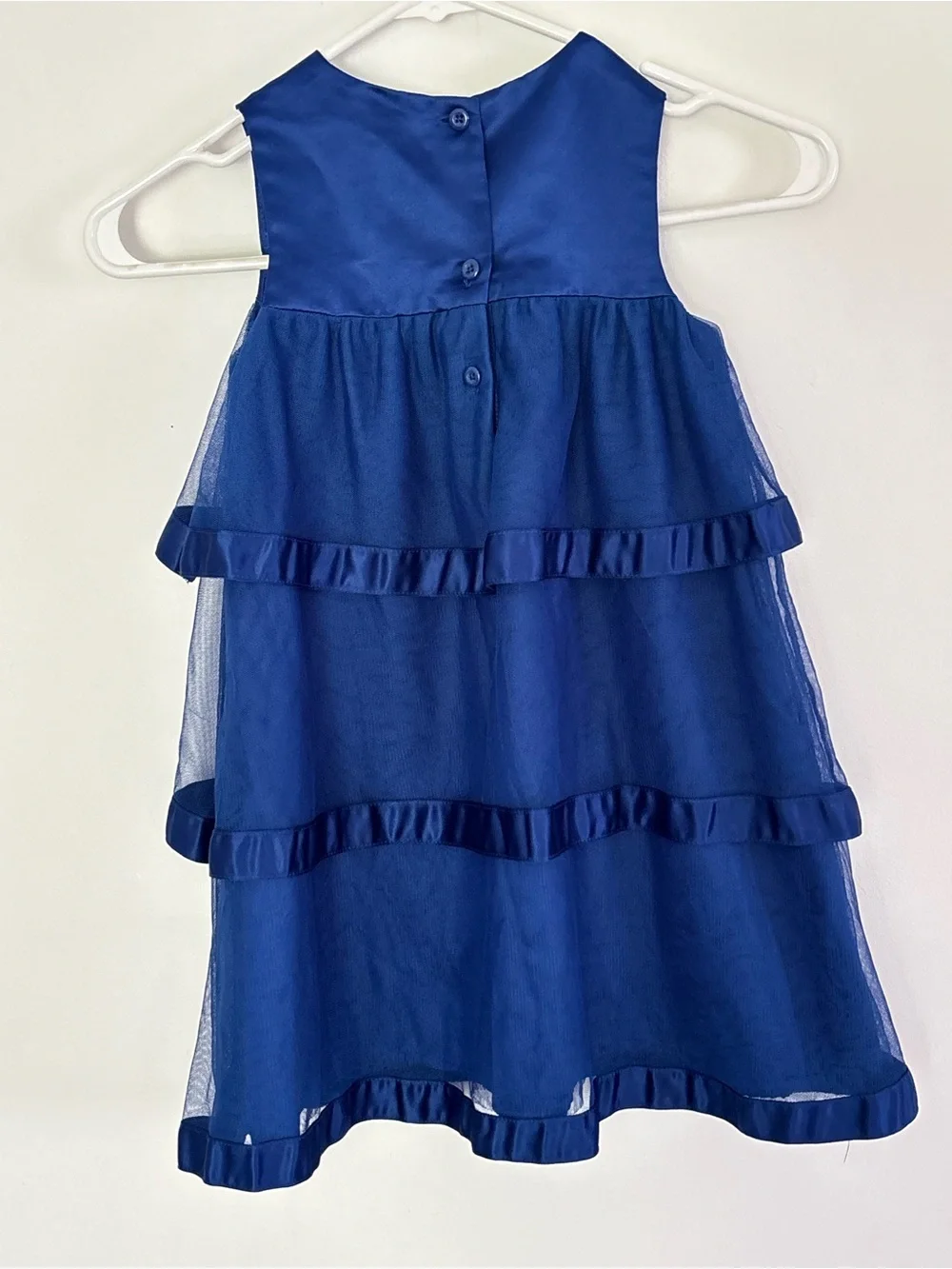 Gymboree Girls Blue Tiered Party Dress with Bow Accent